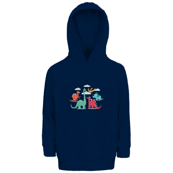 Dinosaurier Parade - Premium Bio Kinderhoodie - Textilzauber
