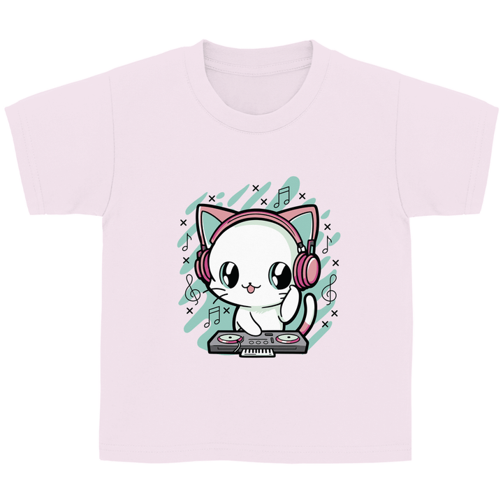 DJ - Katze - Kinder T - Shirt - Textilzauber