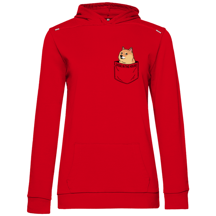 Doge in Brusttasche - Damen Hoodie - Textilzauber