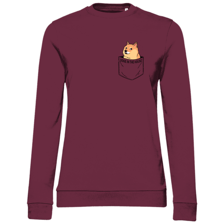 Doge in Brusttasche - Damen Sweatshirt - Textilzauber