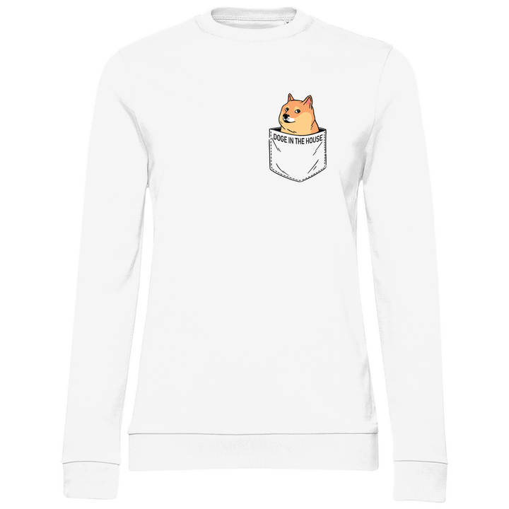 Doge in Brusttasche - Damen Sweatshirt - Textilzauber