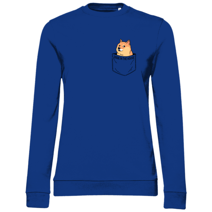 Doge in Brusttasche - Damen Sweatshirt - Textilzauber