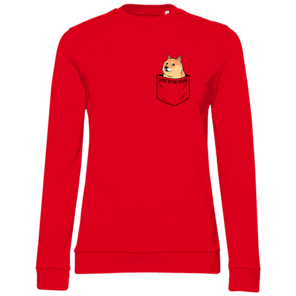Doge in Brusttasche - Damen Sweatshirt - Textilzauber