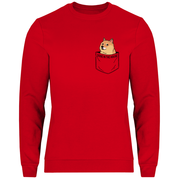 Doge in Brusttasche - Herren Sweatshirt - Textilzauber