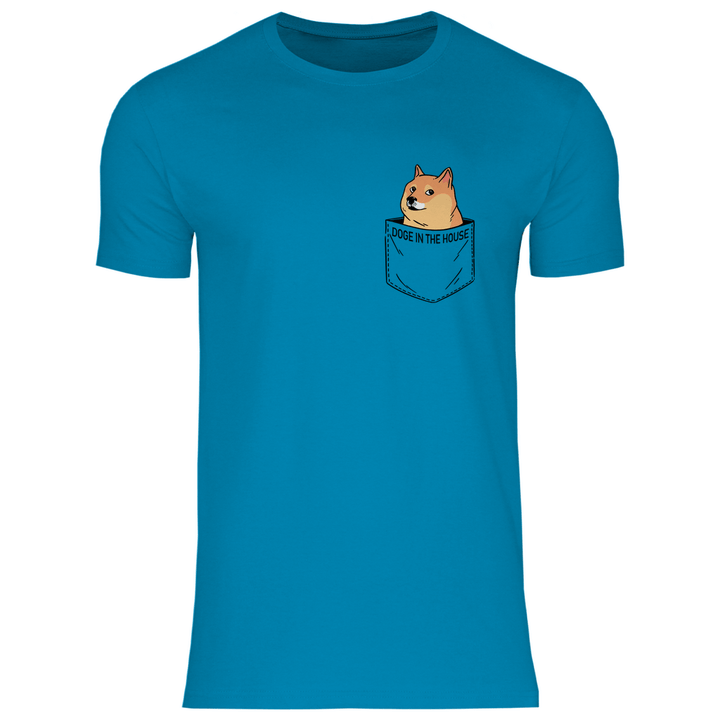 Doge in Brusttasche - Herren T - Shirt - Textilzauber