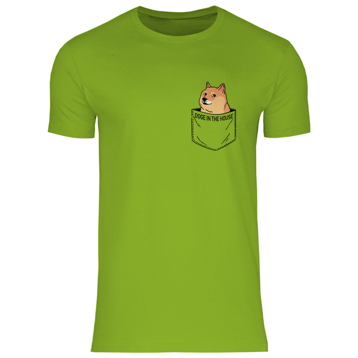 Doge in Brusttasche - Herren T - Shirt - Textilzauber