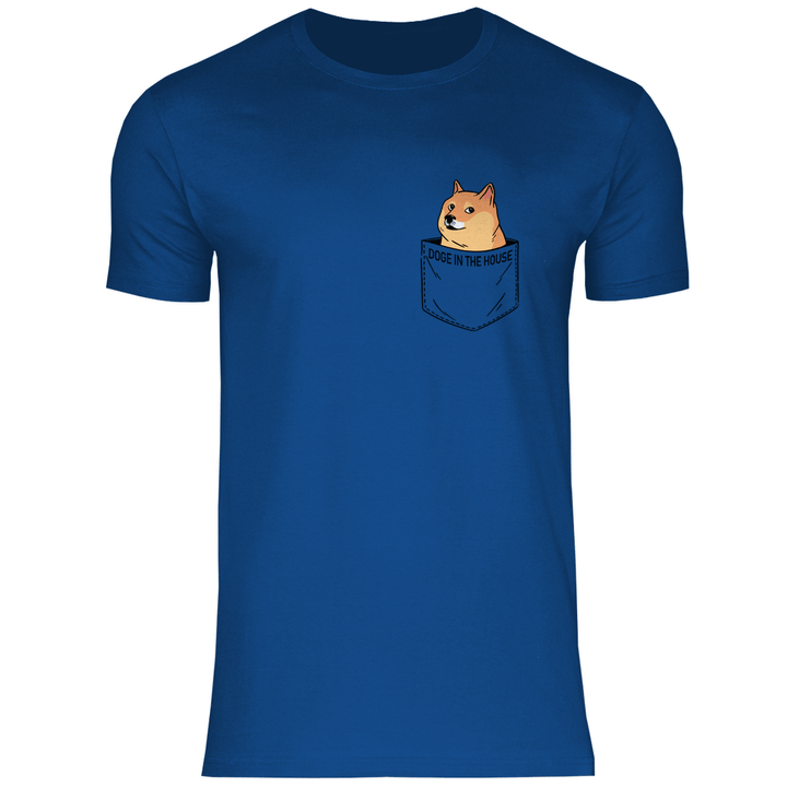 Doge in Brusttasche - Herren T - Shirt - Textilzauber