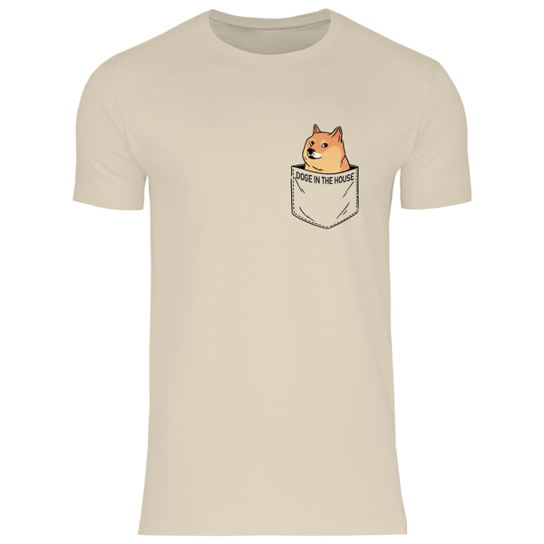 Doge in Brusttasche - Herren T - Shirt - Textilzauber