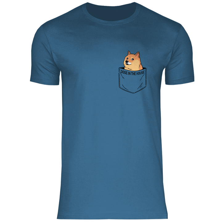 Doge in Brusttasche - Herren T - Shirt - Textilzauber
