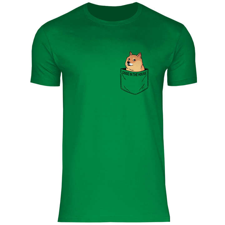 Doge in Brusttasche - Herren T - Shirt - Textilzauber