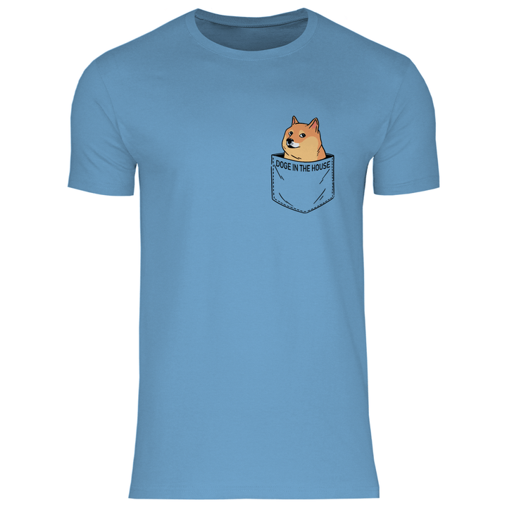 Doge in Brusttasche - Herren T - Shirt - Textilzauber