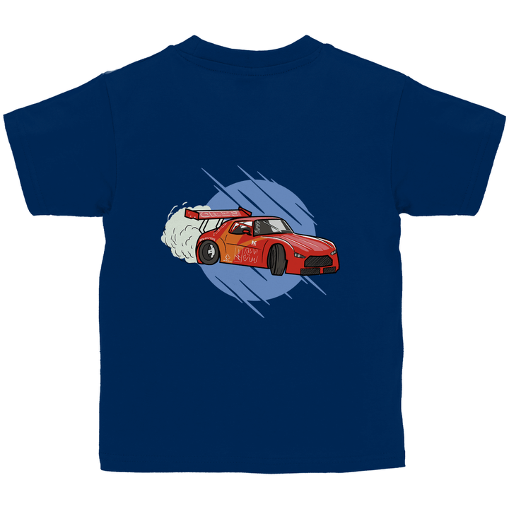 Driftkönig - Kinder T - Shirt mit Rückendruck - Textilzauber