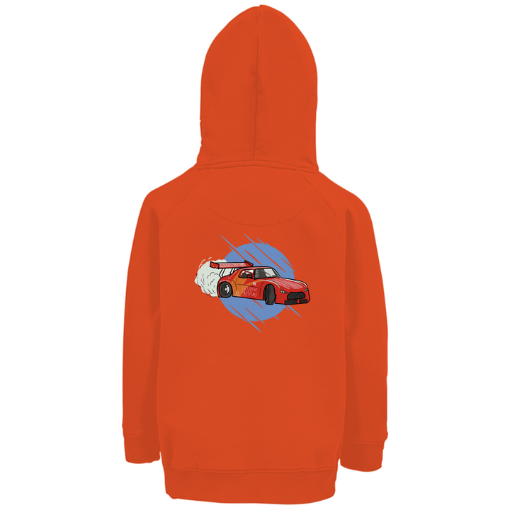 Driftkönig - Premium Bio Kinderhoodie mit Rückendruck - Textilzauber