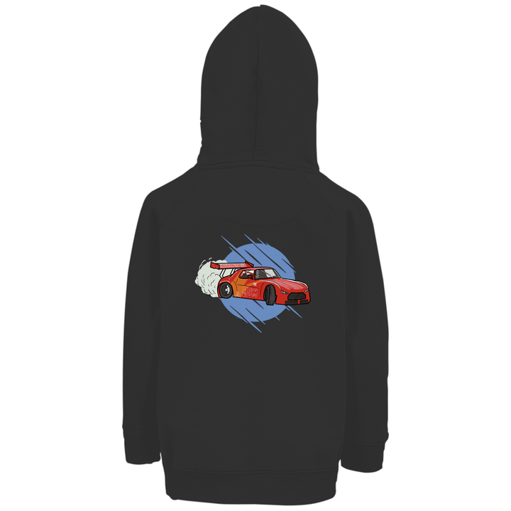 Driftkönig - Premium Bio Kinderhoodie mit Rückendruck - Textilzauber