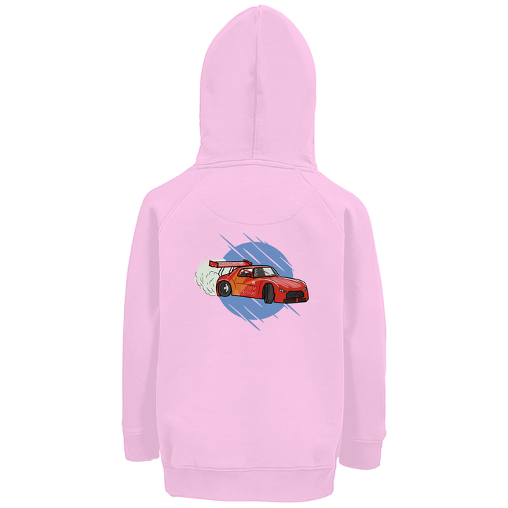 Driftkönig - Premium Bio Kinderhoodie mit Rückendruck - Textilzauber