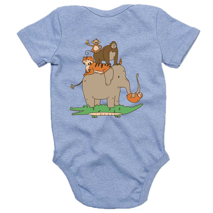 Dschungeltiere Bio Baby - Body mit Rückendruck - Textilzauber