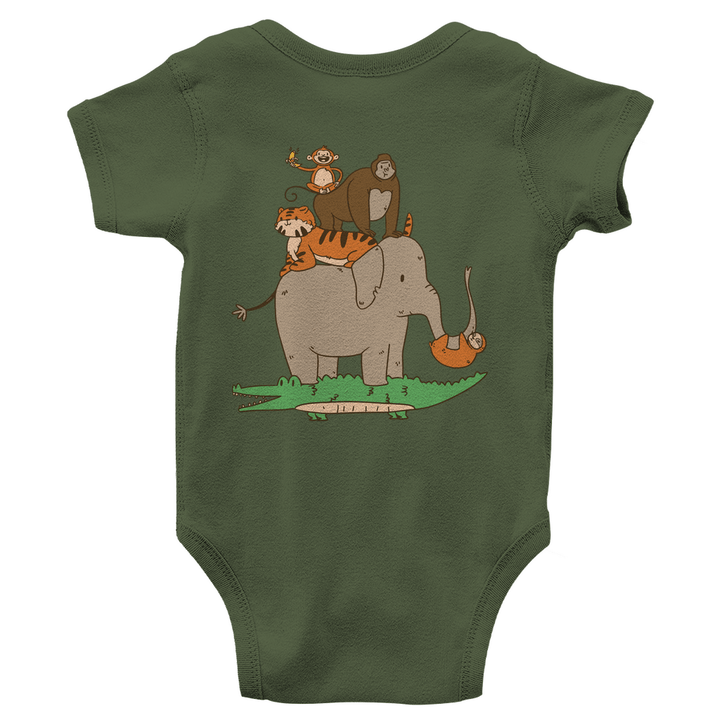 Dschungeltiere Bio Baby - Body mit Rückendruck - Textilzauber