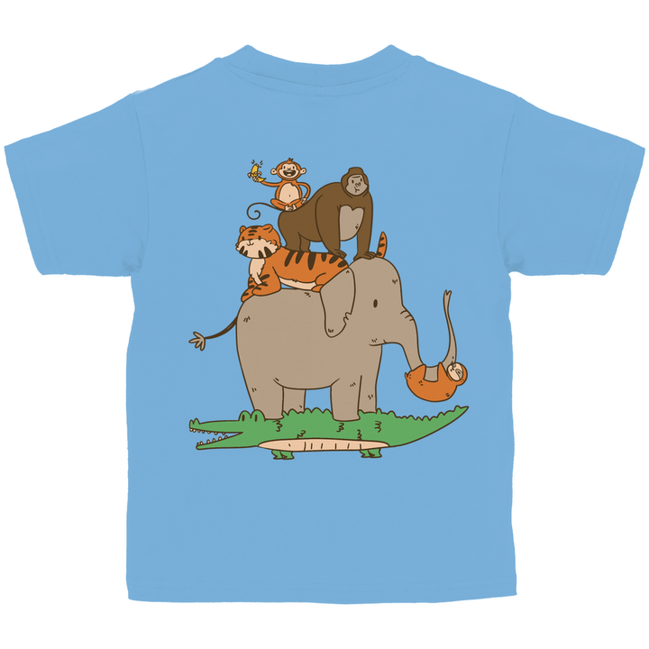 Dschungeltiere Kinder T - Shirt mit Rückendruck - Textilzauber