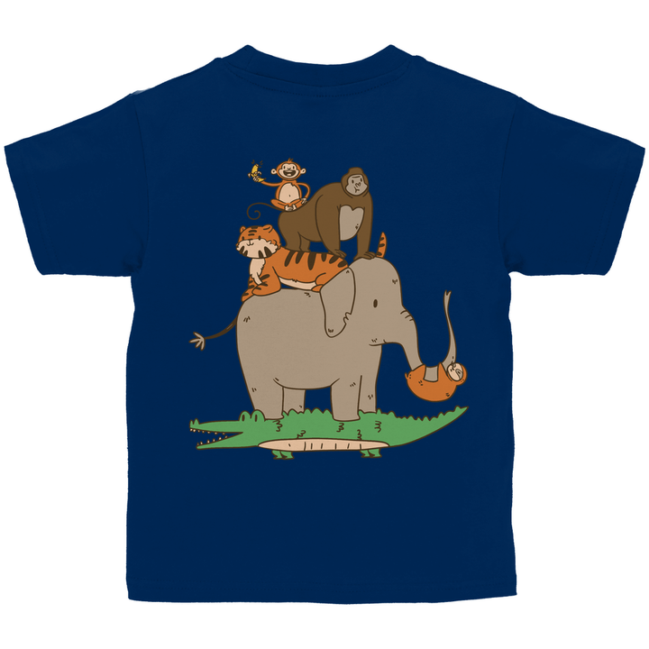 Dschungeltiere Kinder T - Shirt mit Rückendruck - Textilzauber
