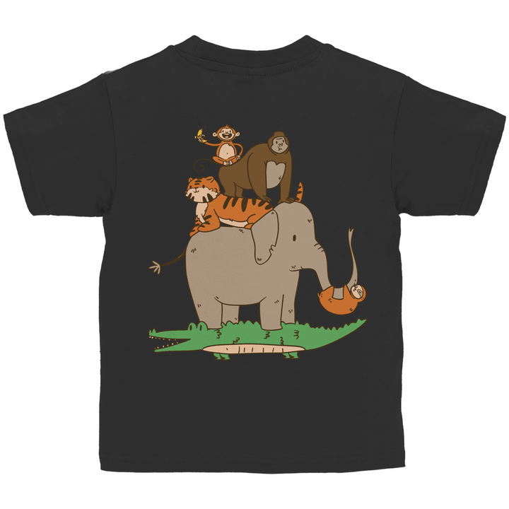Dschungeltiere Kinder T - Shirt mit Rückendruck - Textilzauber