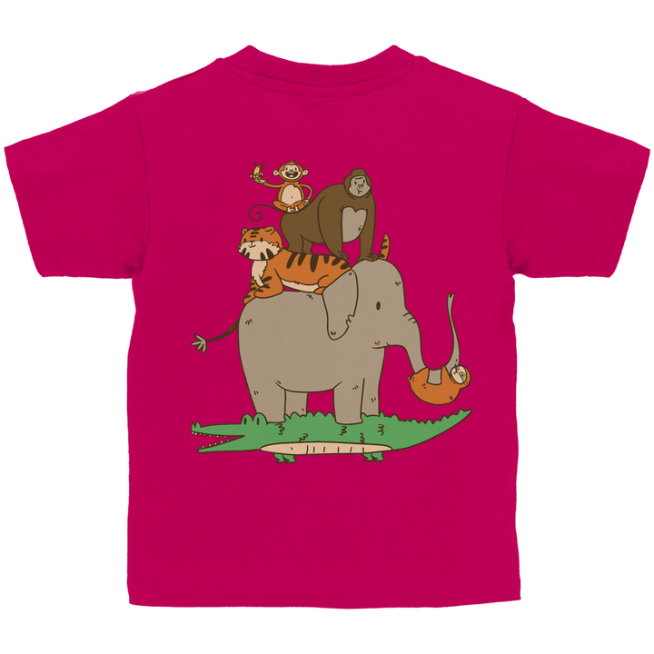 Dschungeltiere Kinder T - Shirt mit Rückendruck - Textilzauber