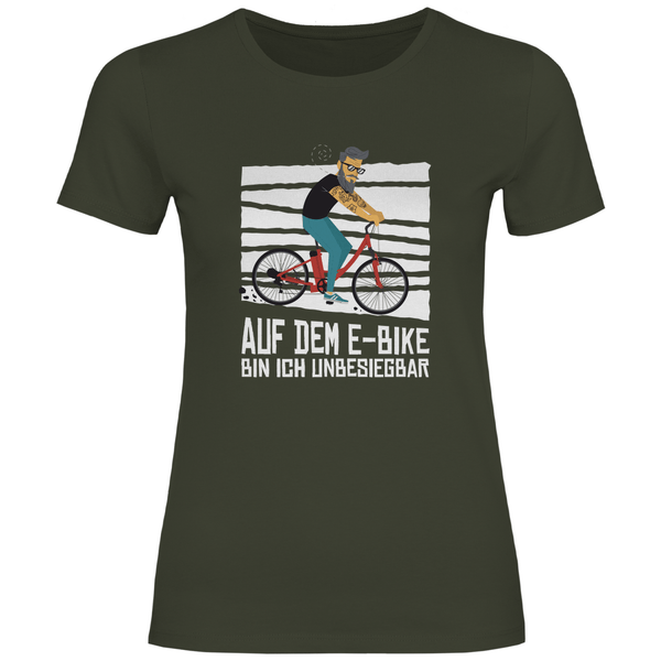 E - Bike Unbesiegbar - Damen T - Shirt - Textilzauber
