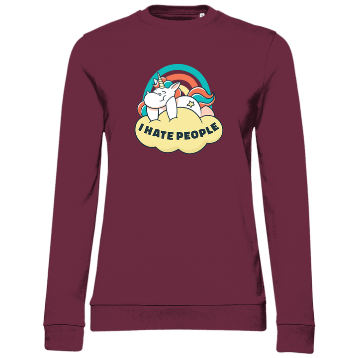 Einhorn Antisocial - Damen Sweatshirt - Textilzauber