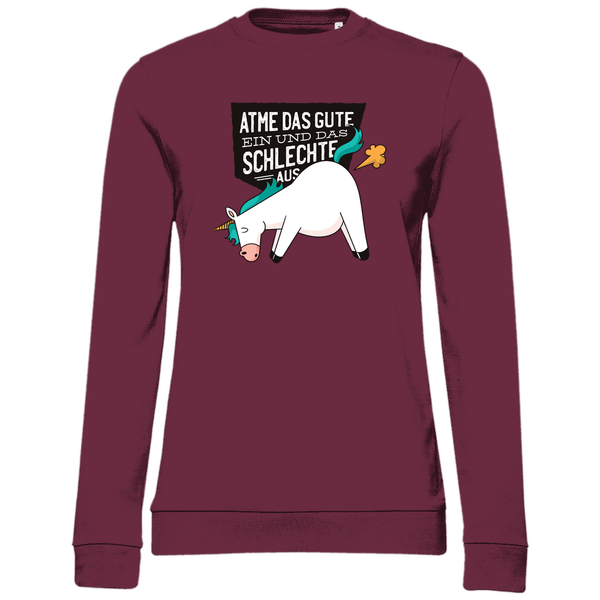 Einhorn - Furz - Damen Sweatshirt - Textilzauber