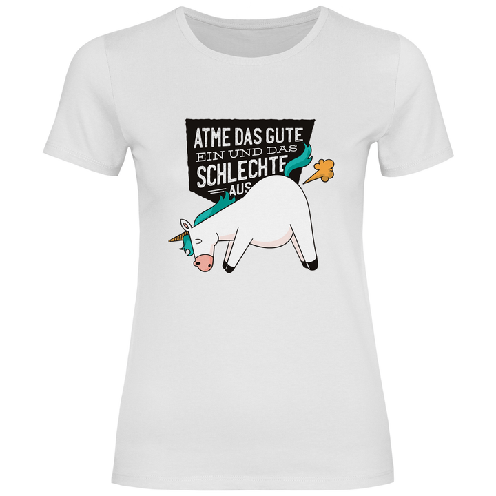 Einhorn - Furz - Damen T - Shirt - Textilzauber