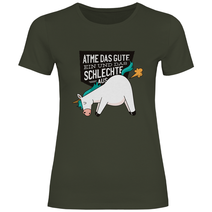 Einhorn - Furz - Damen T - Shirt - Textilzauber