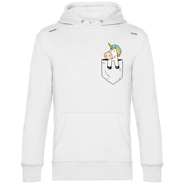 Einhorn in Brusttasche - Herren Hoodie - Textilzauber
