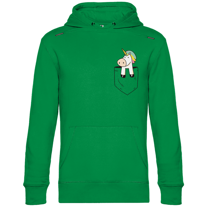 Einhorn in Brusttasche - Herren Hoodie - Textilzauber