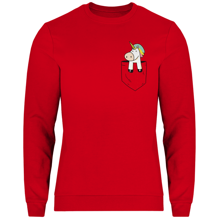 Einhorn in Brusttasche - Herren Sweatshirt - Textilzauber