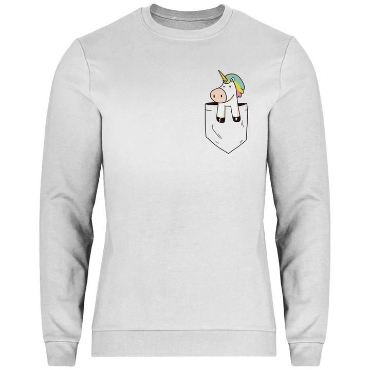 Einhorn in Brusttasche - Herren Sweatshirt - Textilzauber