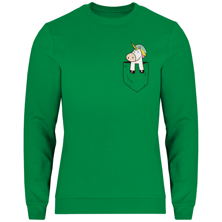 Einhorn in Brusttasche - Herren Sweatshirt - Textilzauber