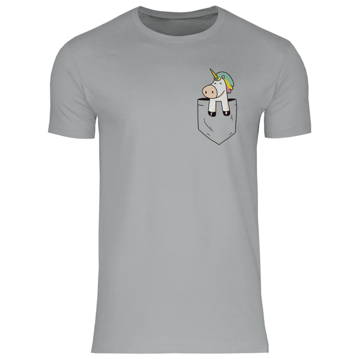 Einhorn in Brusttasche - Herren T - Shirt - Textilzauber