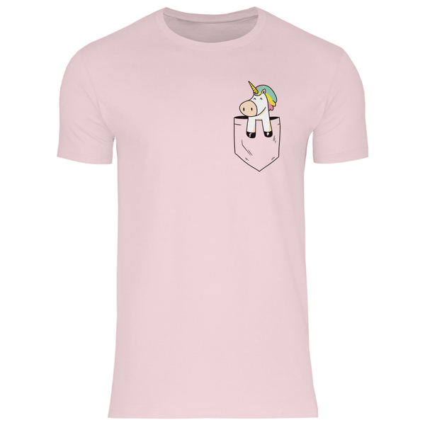 Einhorn in Brusttasche - Herren T - Shirt - Textilzauber