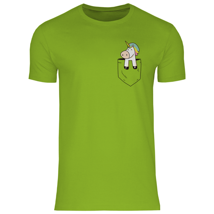 Einhorn in Brusttasche - Herren T - Shirt - Textilzauber