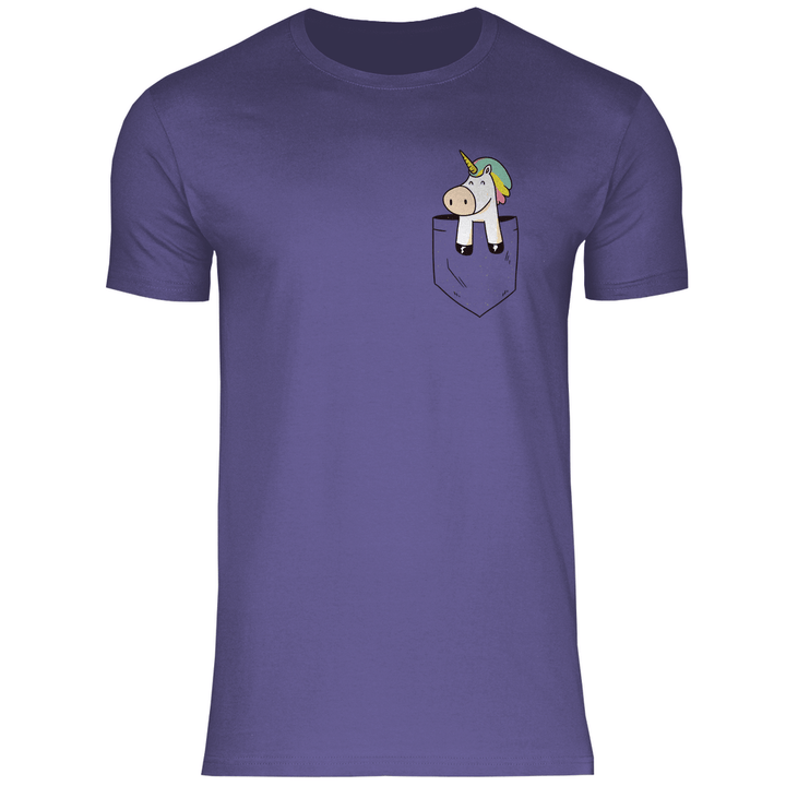 Einhorn in Brusttasche - Herren T - Shirt - Textilzauber