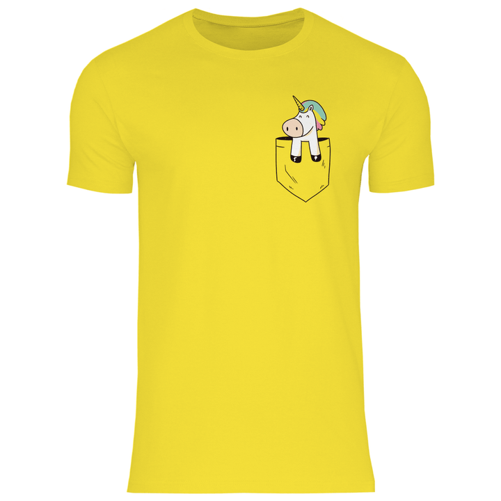Einhorn in Brusttasche - Herren T - Shirt - Textilzauber