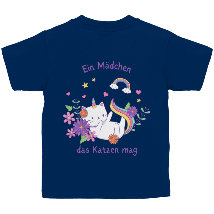 Einhorn - Katze - Kinder T - Shirt mit Rückendruck - Textilzauber