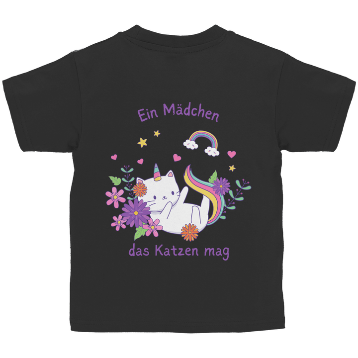 Einhorn - Katze - Kinder T - Shirt mit Rückendruck - Textilzauber