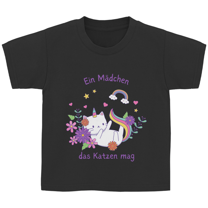 Einhorn - Katze - Kinder T - Shirt - Textilzauber