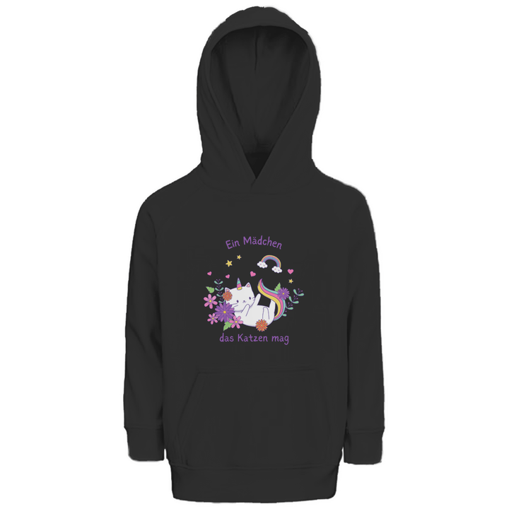 Einhorn - Katze - Premium Bio Kinderhoodie - Textilzauber