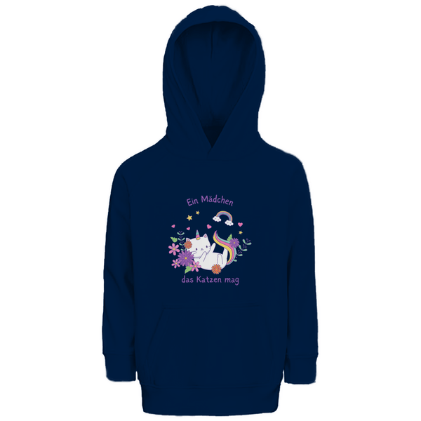 Einhorn - Katze - Premium Bio Kinderhoodie - Textilzauber