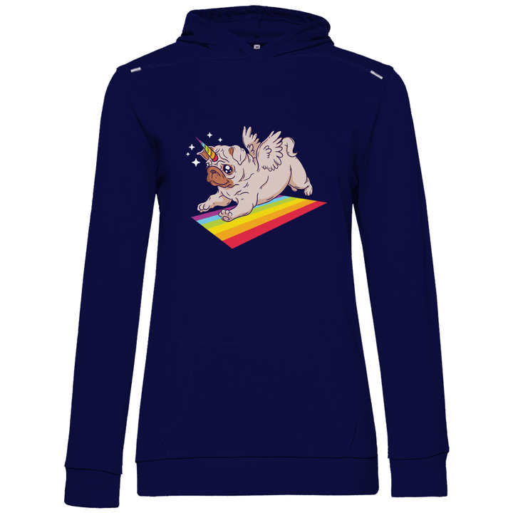 Einhorn Mops - Damen Hoodie - Textilzauber