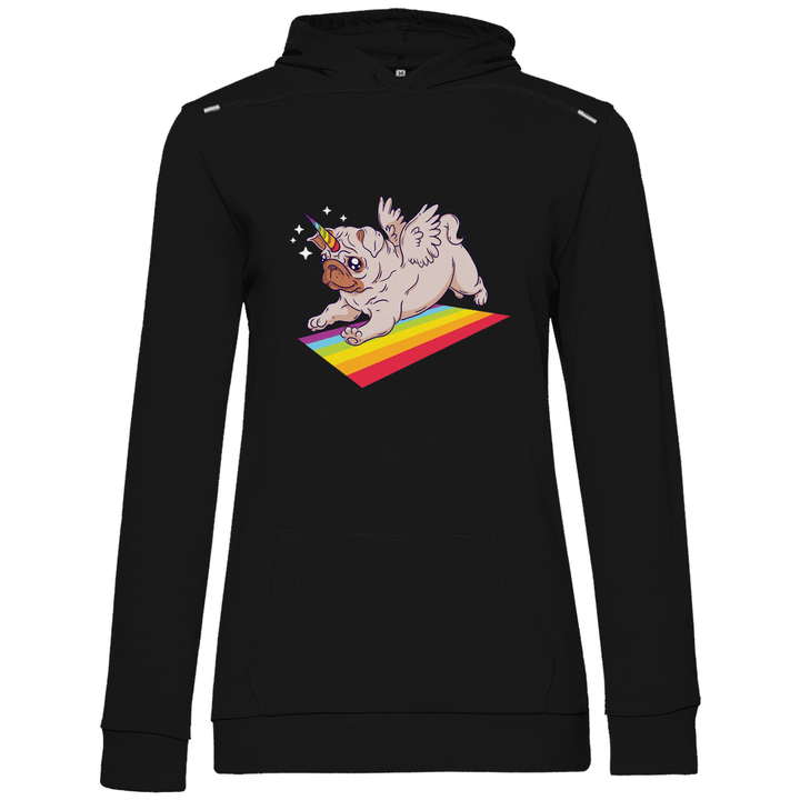 Einhorn Mops - Damen Hoodie - Textilzauber