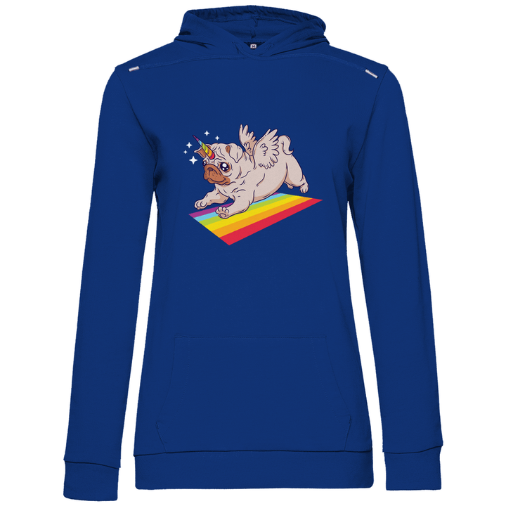 Einhorn Mops - Damen Hoodie - Textilzauber