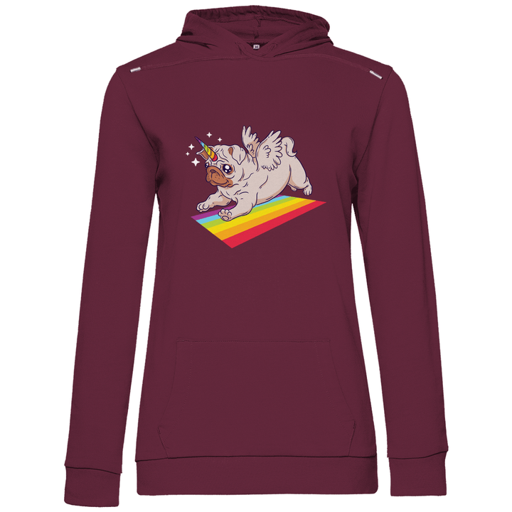 Einhorn Mops - Damen Hoodie - Textilzauber