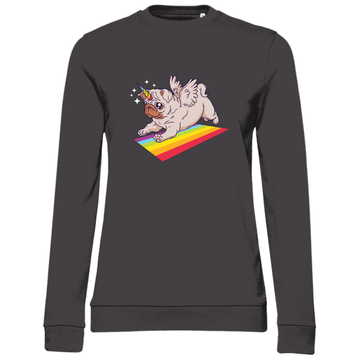 Einhorn Mops - Damen Sweatshirt - Textilzauber